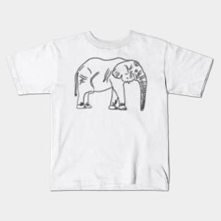 Minimalist Elephant Drawing Kids T-Shirt